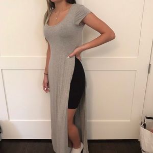 Unique double layer grey dress.